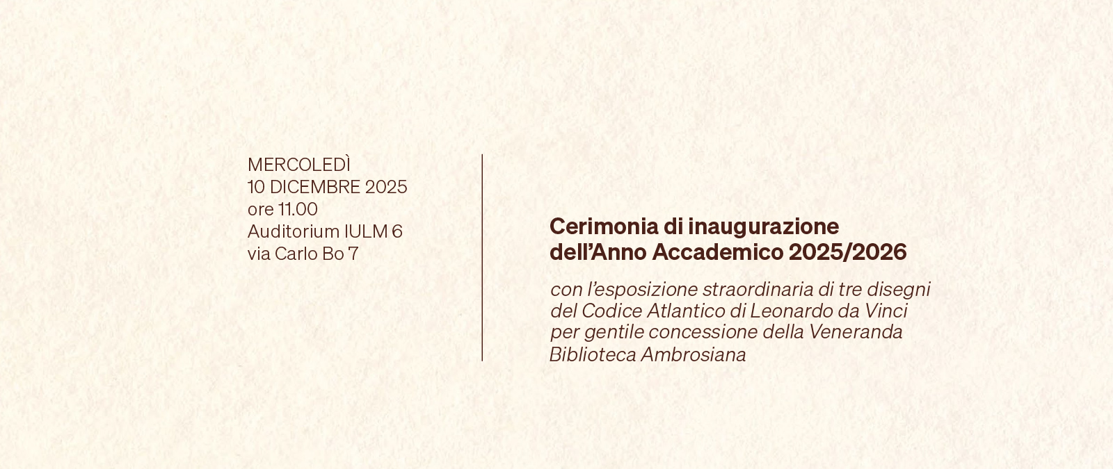 Cerimonia di inaugurazione dell'Anno Accademico 2025/2026