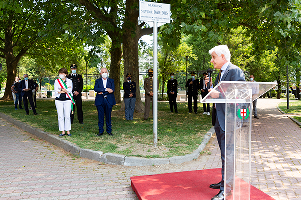 Cerimonia di intitolazione del Giardino Silvio F. Baridon