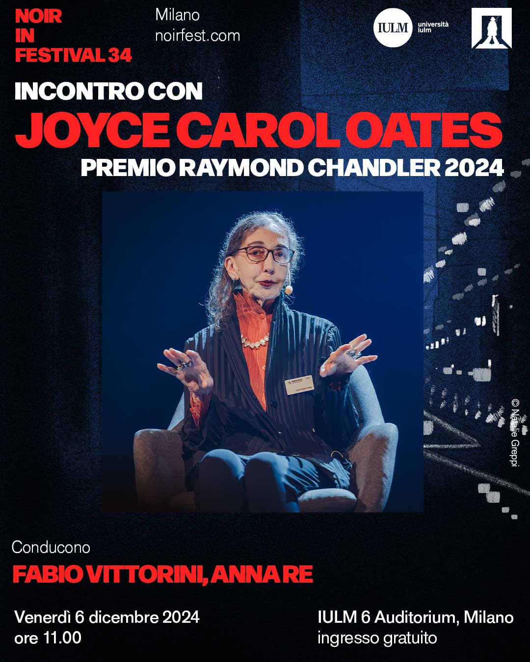 Joyce Carol Oates in IULM per il Noir in Festival