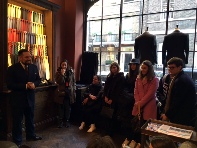 Study Tour Londra - Anderson&Sheppard - Lezione con Store Manager